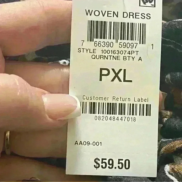 Style & Co Petite Gauze Tired Shift Dress Black Floral Size PXL NWT Bohemian - Picture 10 of 14